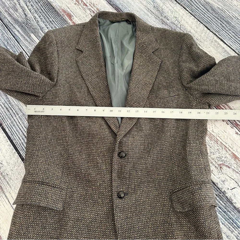 Vintage Ejoven Wool Men's Textured Blazer With Suede Elbow Patches